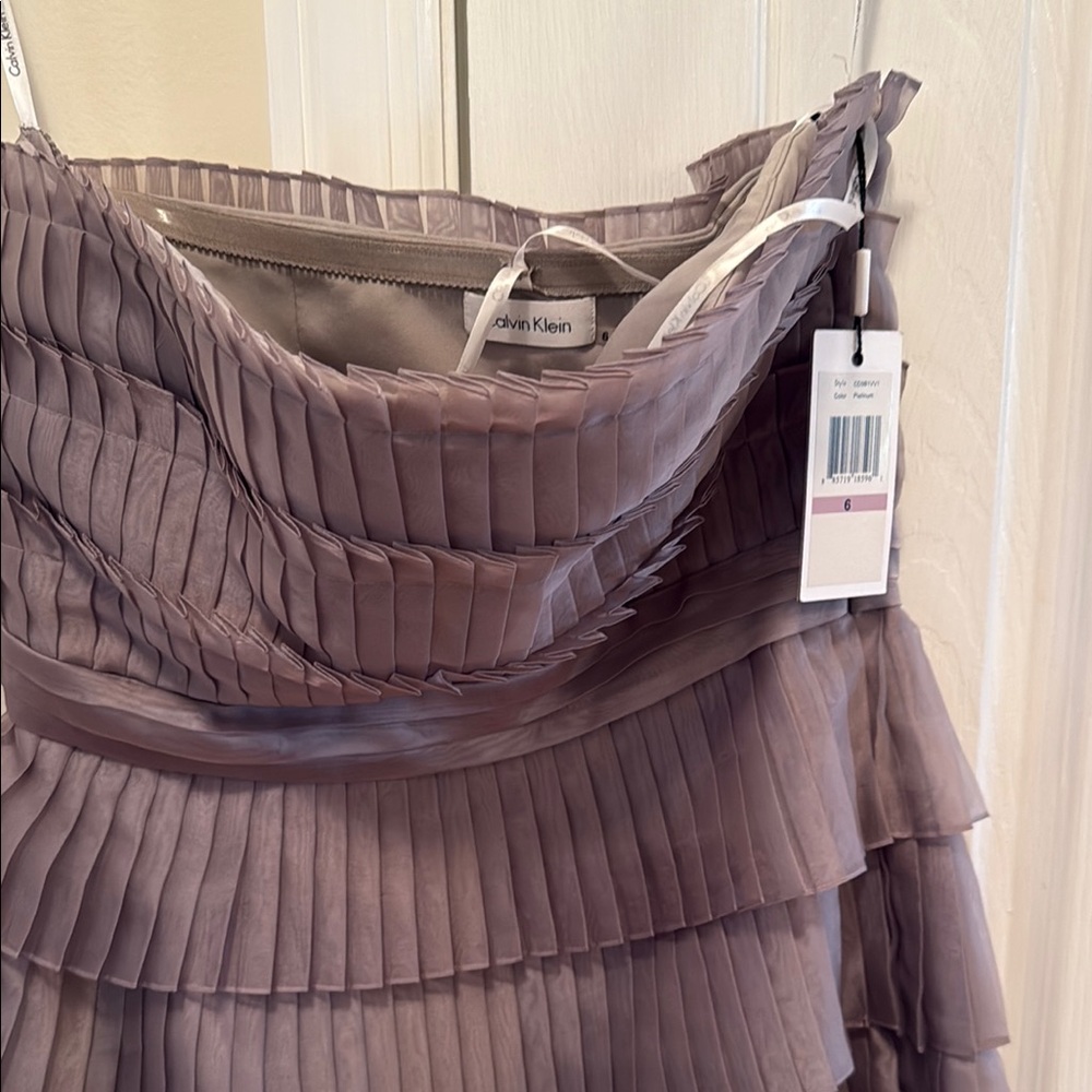 Calvin Klein Mauve Tiered Mini Dress - Picture 2 of 8